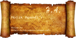 Holik Agenór névjegykártya
